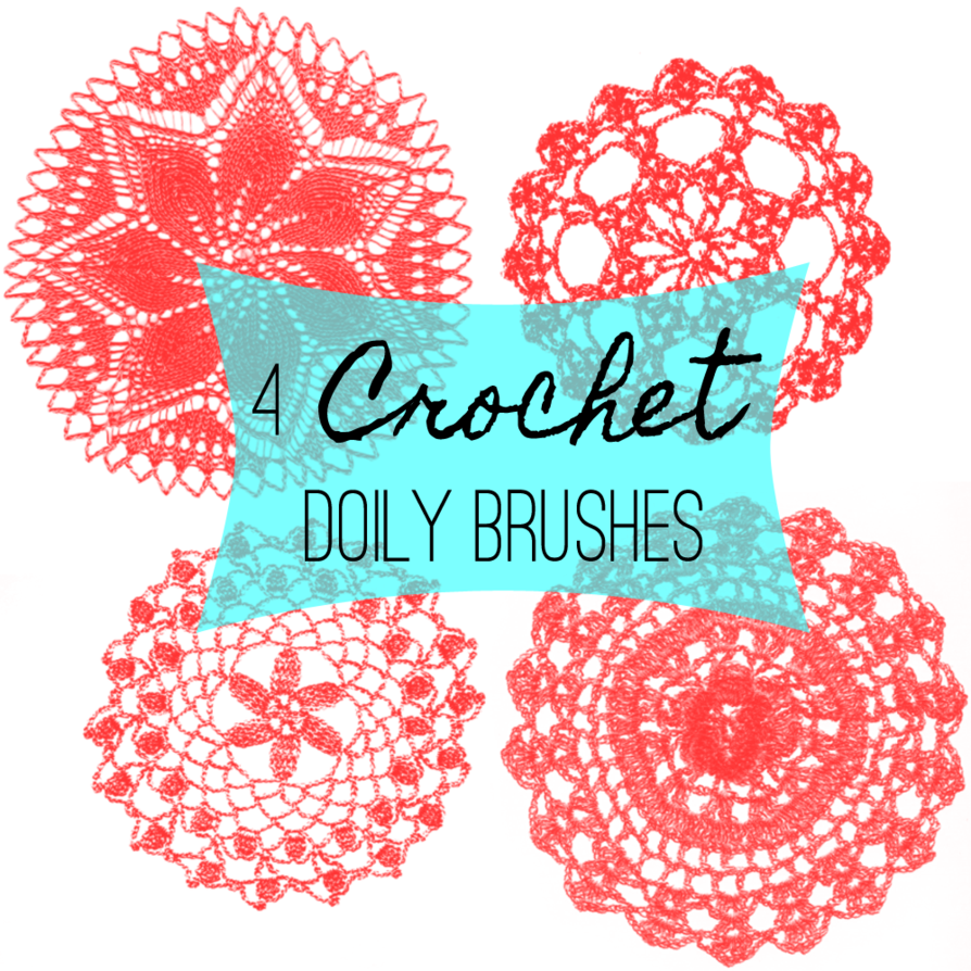 4 Crochet Doily Photoshop Brushes
