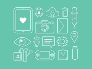 Minimal Stroke Icon Set Vector