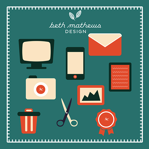 Retro Random Icon Set Vector