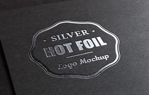 Silver Stamping Logo MockUp PSD