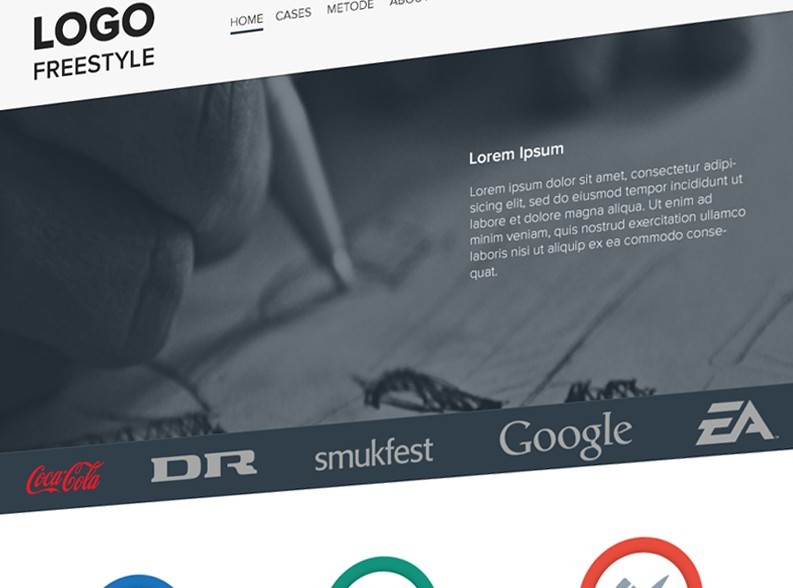 Flat Landing Page Template PSD