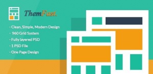 ThemFast - Modern Flat One Page Website Template PSD