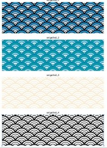 4 Colored Abstract Wave Pattern Backgrounds Vector