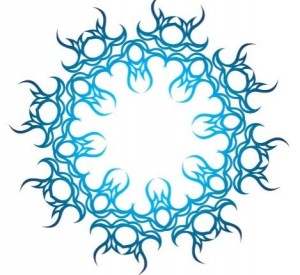 Bright Blue Tattoo Design Vector Art