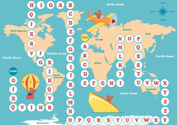 Geography and Alphabet For Kids Vector