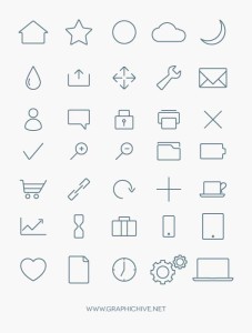35 Stylized Minimalist Icons Vector