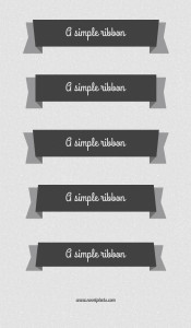 Set Of Dark Flat Ribbon Designs PSD