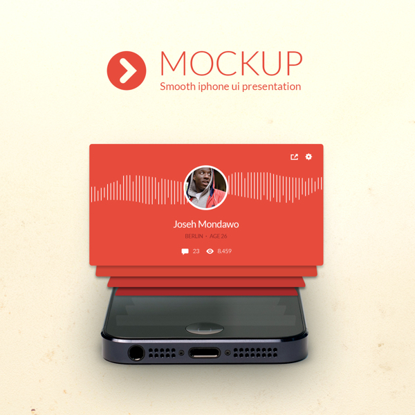 Smooth iPhone UI Presentation Mockup PSD