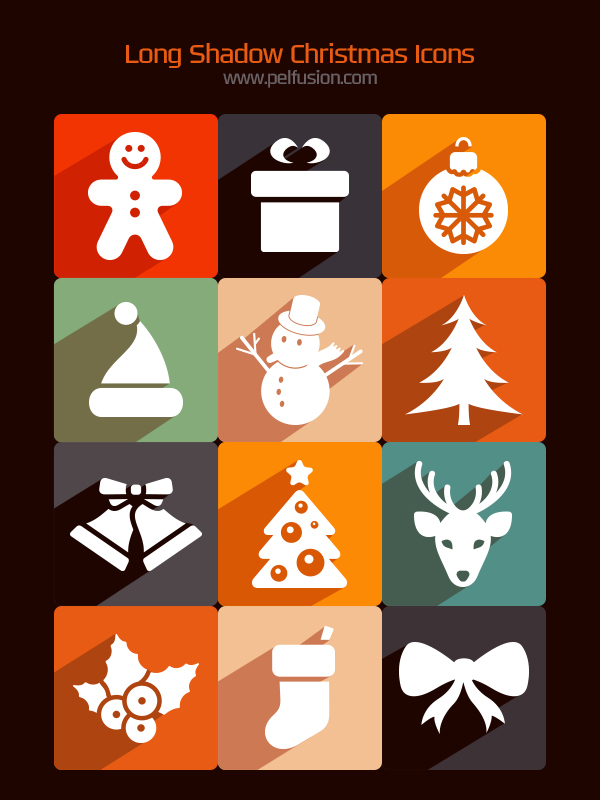 Long Shadow Christmas Icons