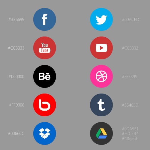 Minimal Round Social Media Icons Vector