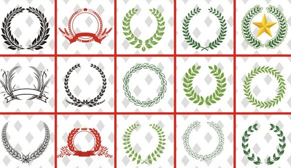 Set Of Vector Laurel Wreath Design Templates