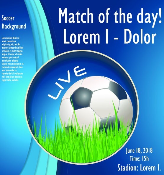 Soccer Advertising Poster Design Template Vector 04