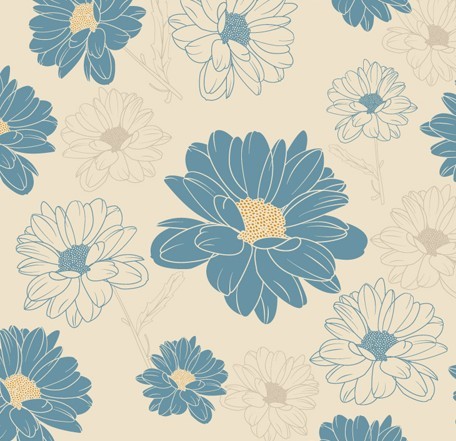 Vintage Chrysanthemum Pattern Background Vector