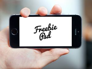 Black iPhone 5S In Hand PSD Mockup