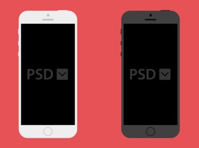 Minimalist Flat iPhone 5S Templates PSD