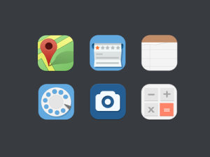 6 Flat Round Web Icons PSD