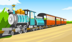 Retro Train Vector Illustration