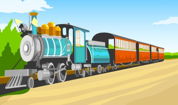 Retro Train Vector Illustration