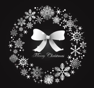 Creative Christmas Garland & Wreaths with Bow Vector
