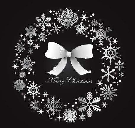 Creative Christmas Garland & Wreaths with Bow Vector