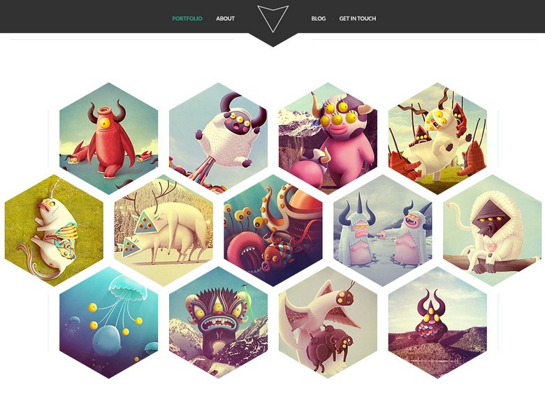 Hexagon Style Portfolio Website Template PSD