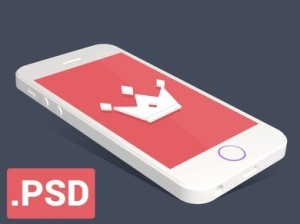 Flat White iPhone 5S Mockup PSD