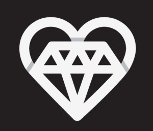 Origami Diamond Heart Vector