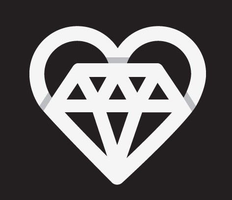 Origami Diamond Heart Vector