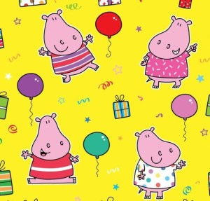 Lovely Cartoon Hippo Pattern Background Vector