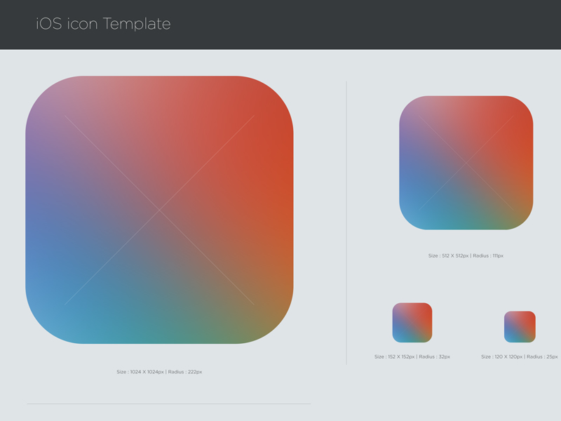 iOS 7 Icon PSD Template