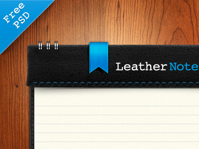 Black Leather Notebook Mockup PSD