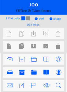 Flat Style & iOS 7 Line Style Icon Set Vector PSD