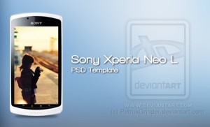 White Sony Xperia neo L Mockup Template PSD