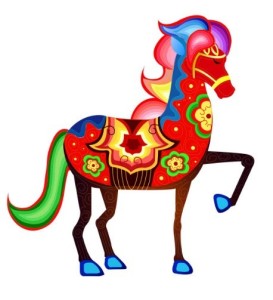 Colorful Horse Illustration Vector