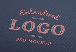 Embroidered Logo Mockup PSD
