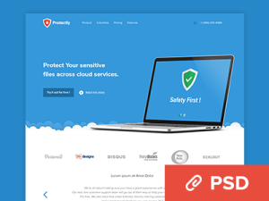 Protectly Website PSD Template