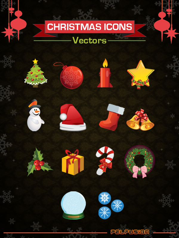 14 High Quality Christmas Icons Vector