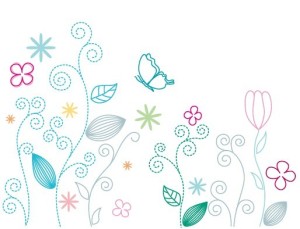 Fresh Clean Line Art Floral Design Vector 01