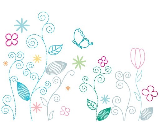 Fresh Clean Line Art Floral Design Vector 01
