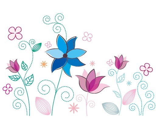 Fresh Clean Line Art Floral Design Vector 02