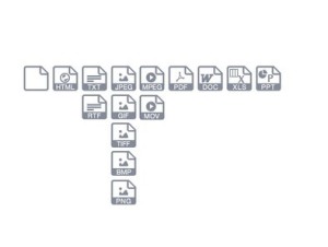 Squared File Types Icons PSD
