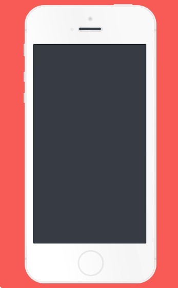 White Flat iPhone 5S Mockup PSD