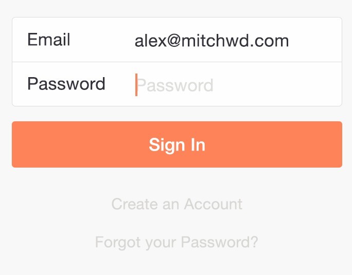 iOS 7 Style Login Form Interface PSD