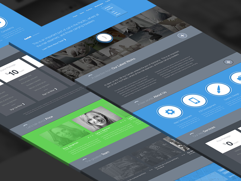 Twish Single Page Website Template PSD