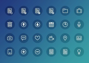 24 Simple Outline Icons PSD