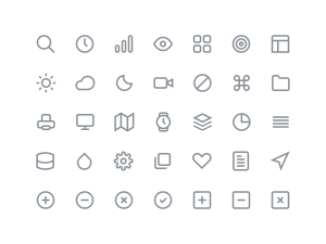 35 Outline Icons PSD - Feather