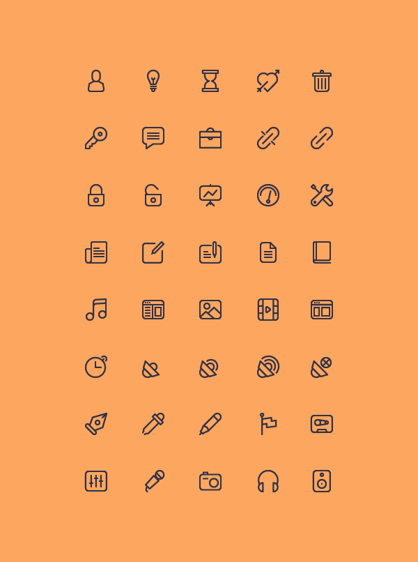40 Outline Vector Icons - Cicons