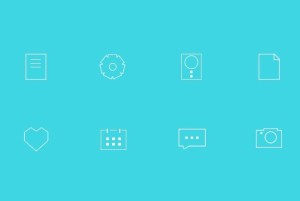 8 Super Simple Thin Line Icons PSD