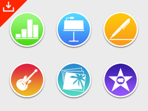 iWork & iLife OS X Icons PSD