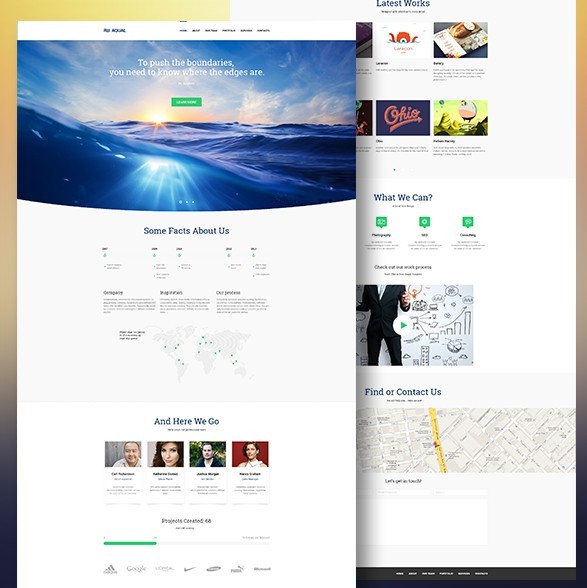 Aqual E-commerce Website Template PSD